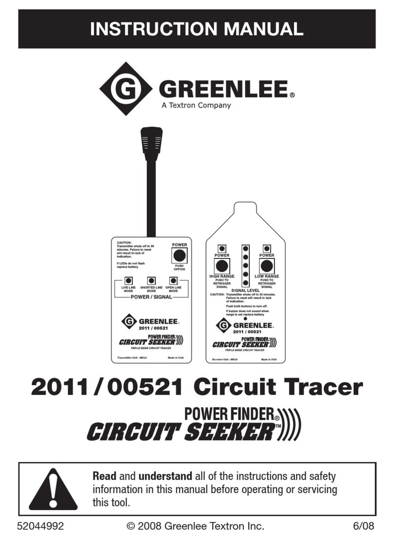 Textron POWER FINDER CIRCUIT SEEKER GREENLEE... User manual