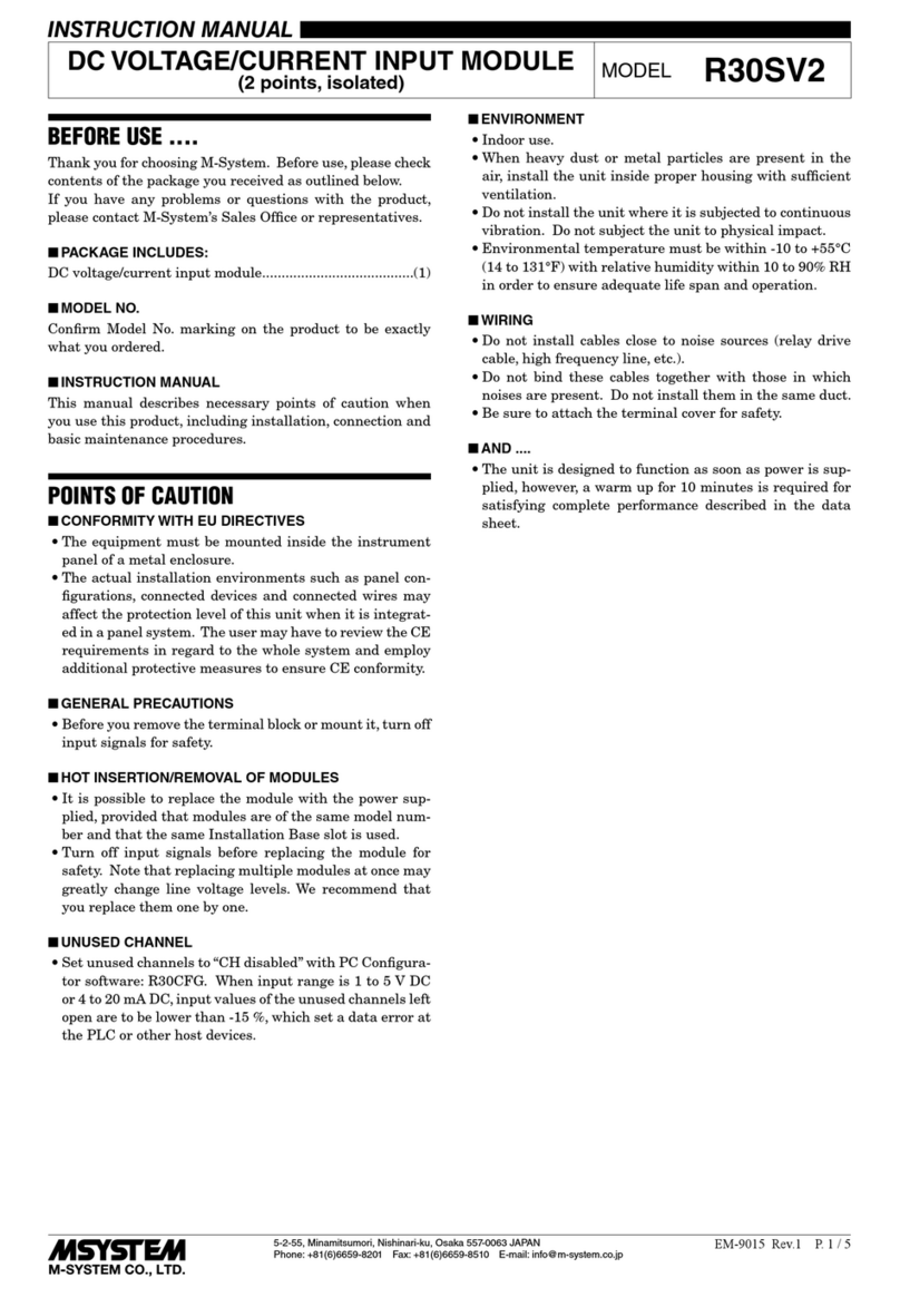 M-system R30SV2 instruction manual M-system R30SV2 instruction manual