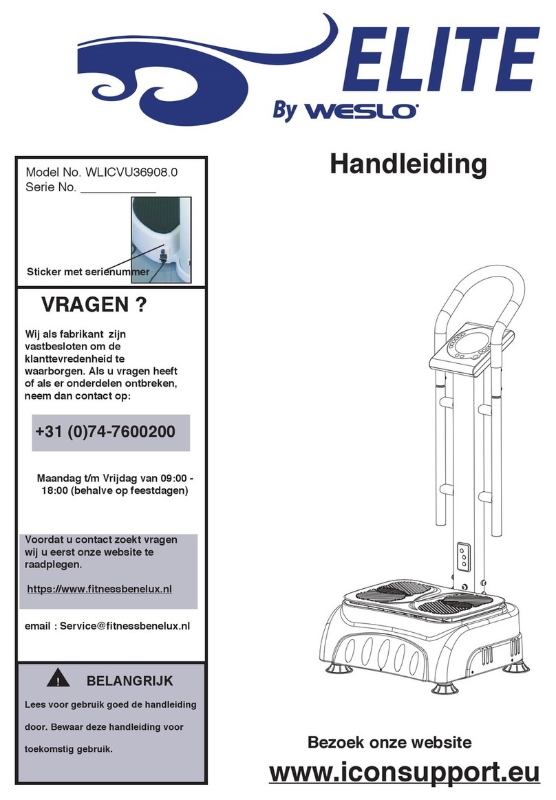 Weslo ELITE WLICVU36908.0 quick start guide