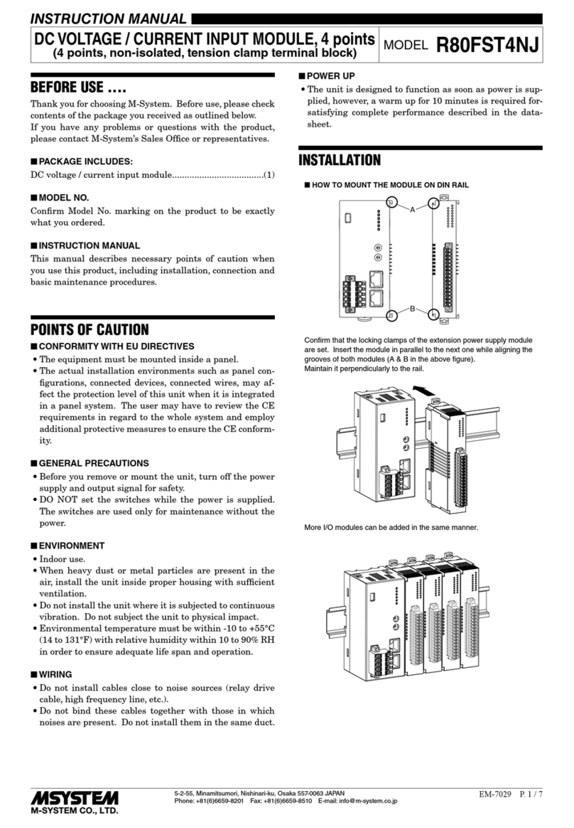 M-system R80FST4NJ User manual M-system R80FST4NJ User manual
