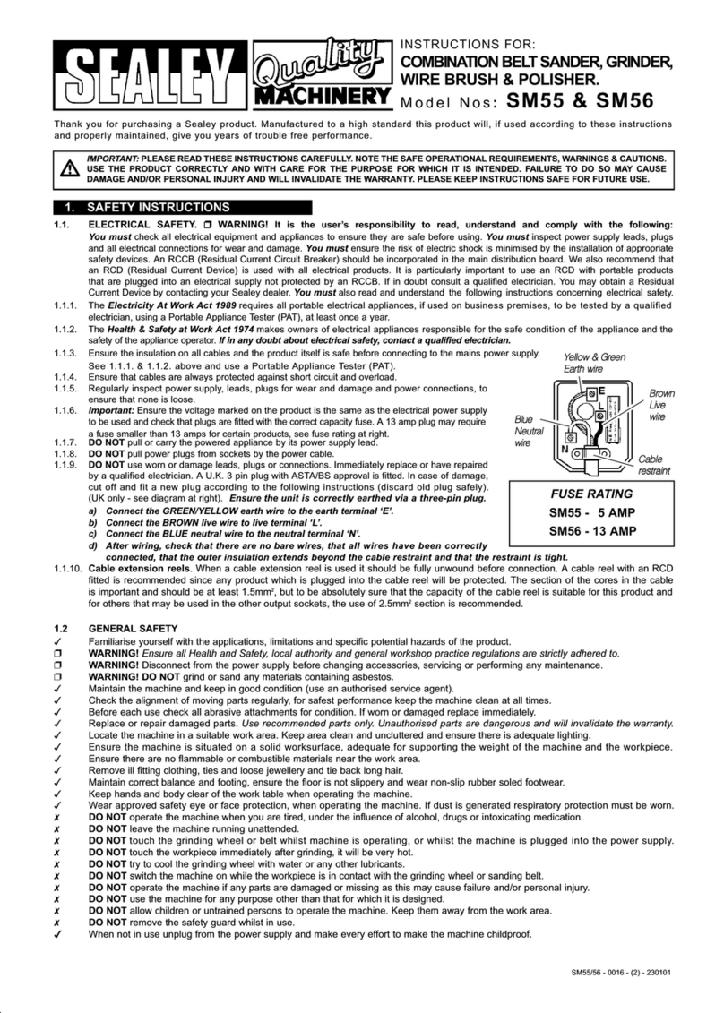 Sealey Quality MACHINERY SM55 instructions