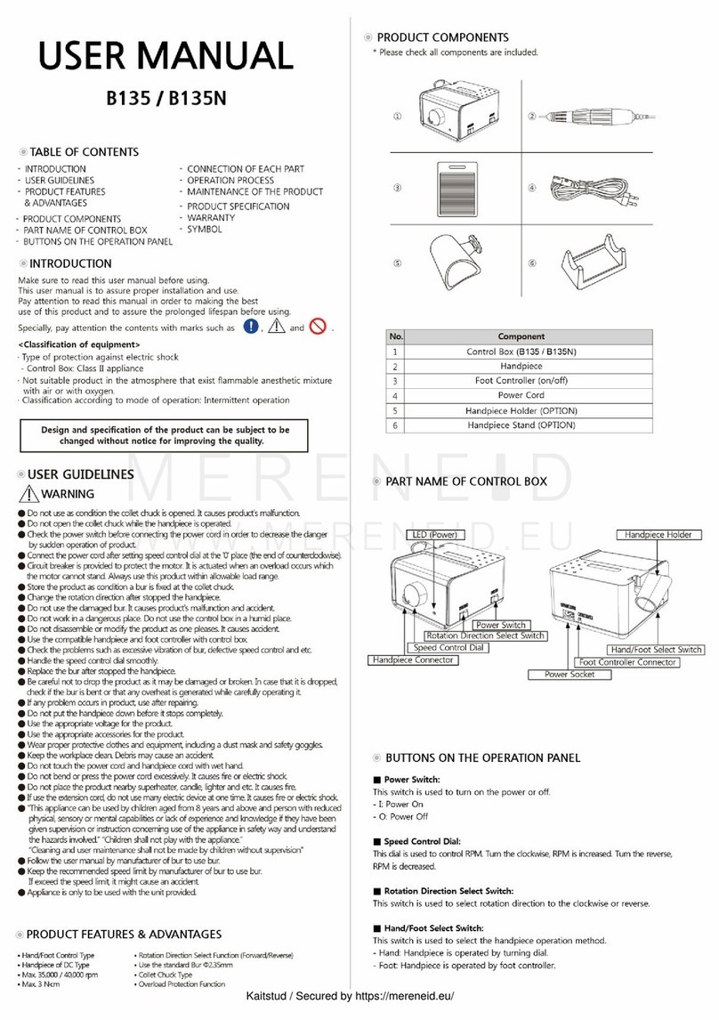 SAESHIN B135 user manual