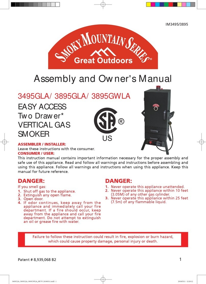 Smoky Mountain 3495GLA Assembly and owner's manual Smoky Mountain 3495GLA Assembly and owner's manual