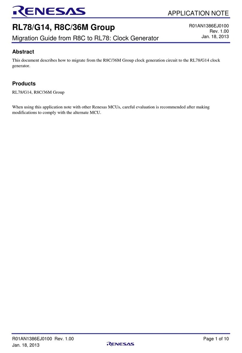 Renesas RL78G14 Installation and operating instructions