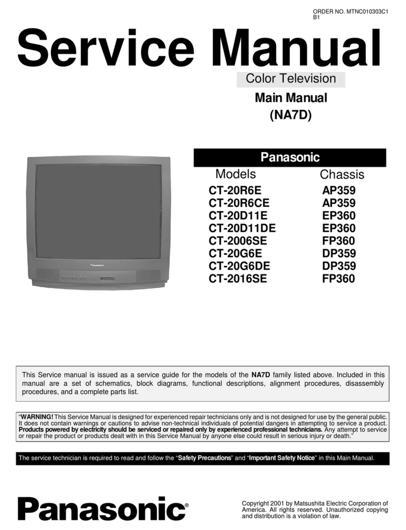 Panasonic CT20R6E - 20" COLOR TV User manual Panasonic CT20R6E - 20" COLOR TV User manual