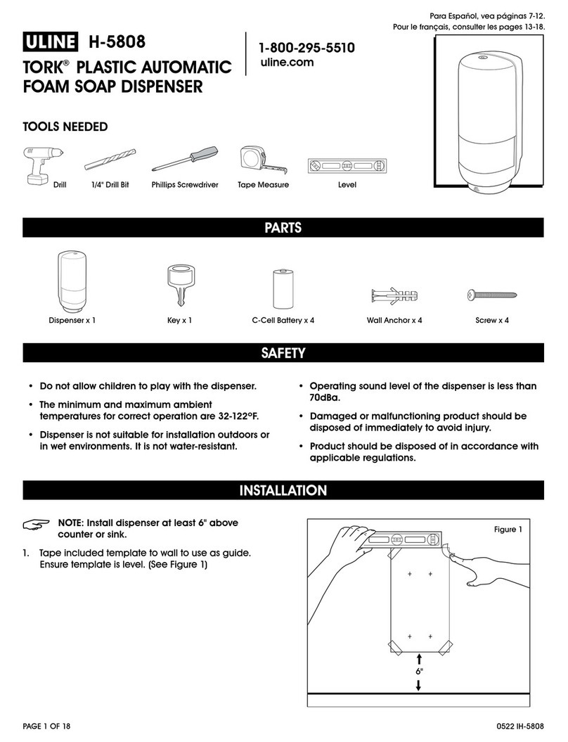 U-Line TORK H-5808 quick start guide