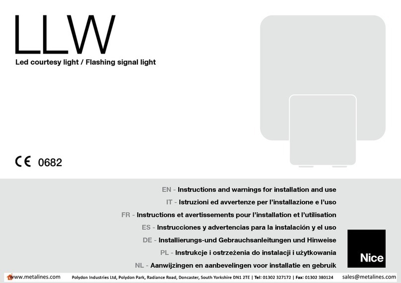 Nice LLW Instructions and warnings for installation and use