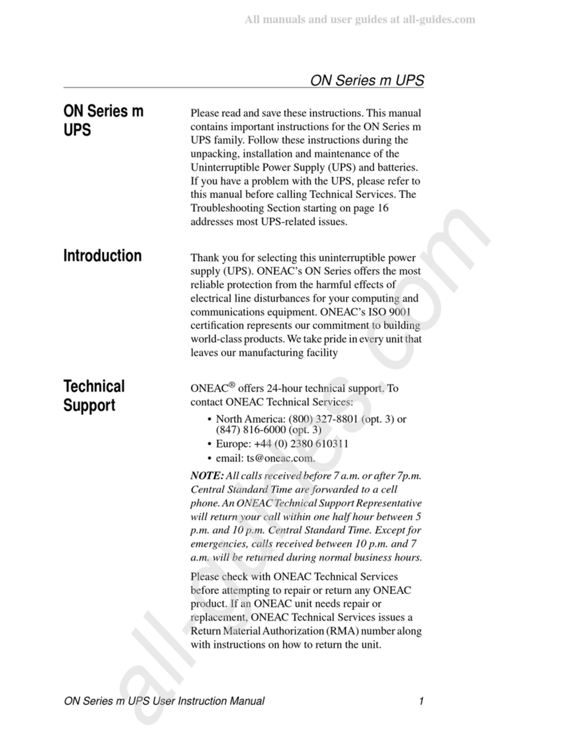 ONEAC ON Series User manual