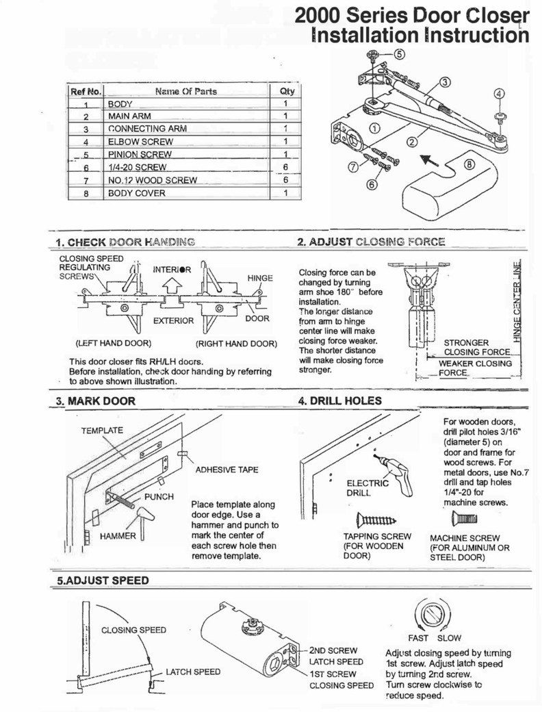 tell 2000 Series Installation instruction