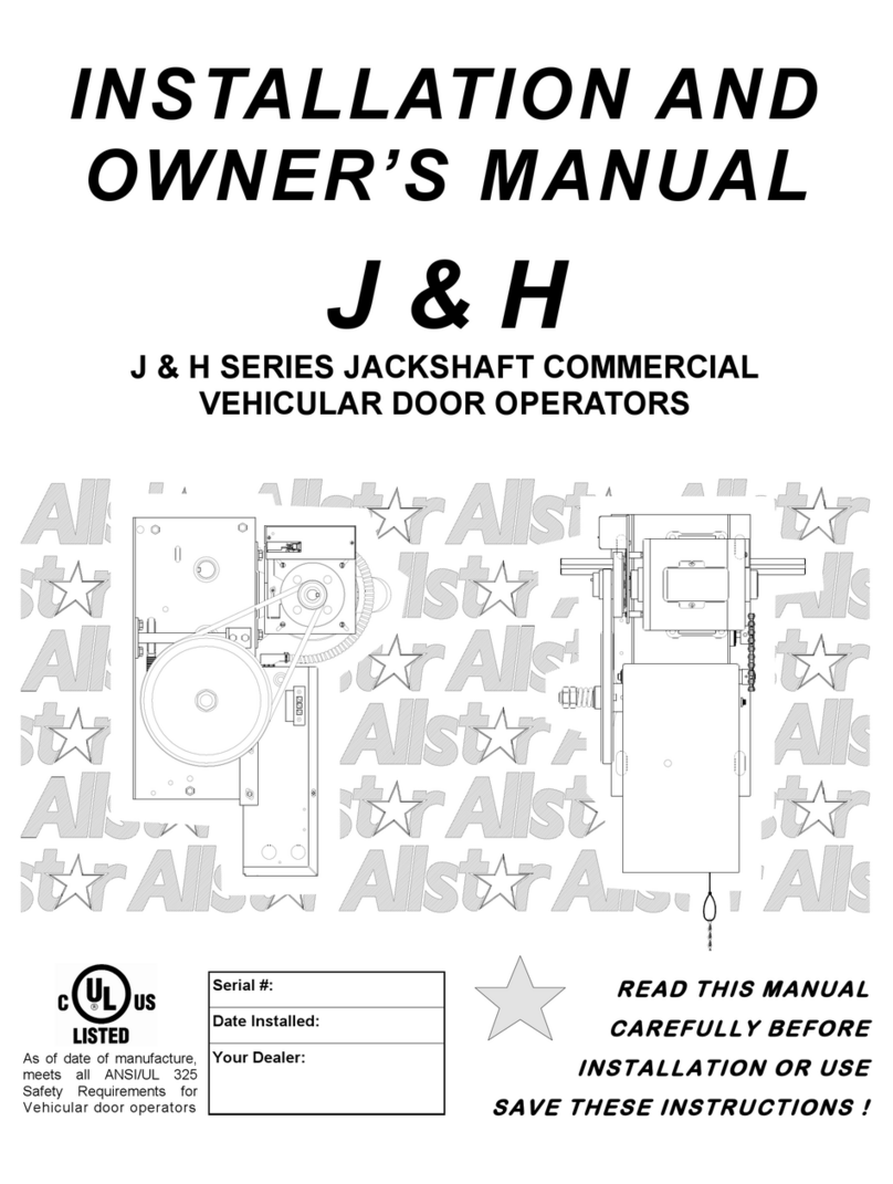 Allstar J & H Series owner's manual