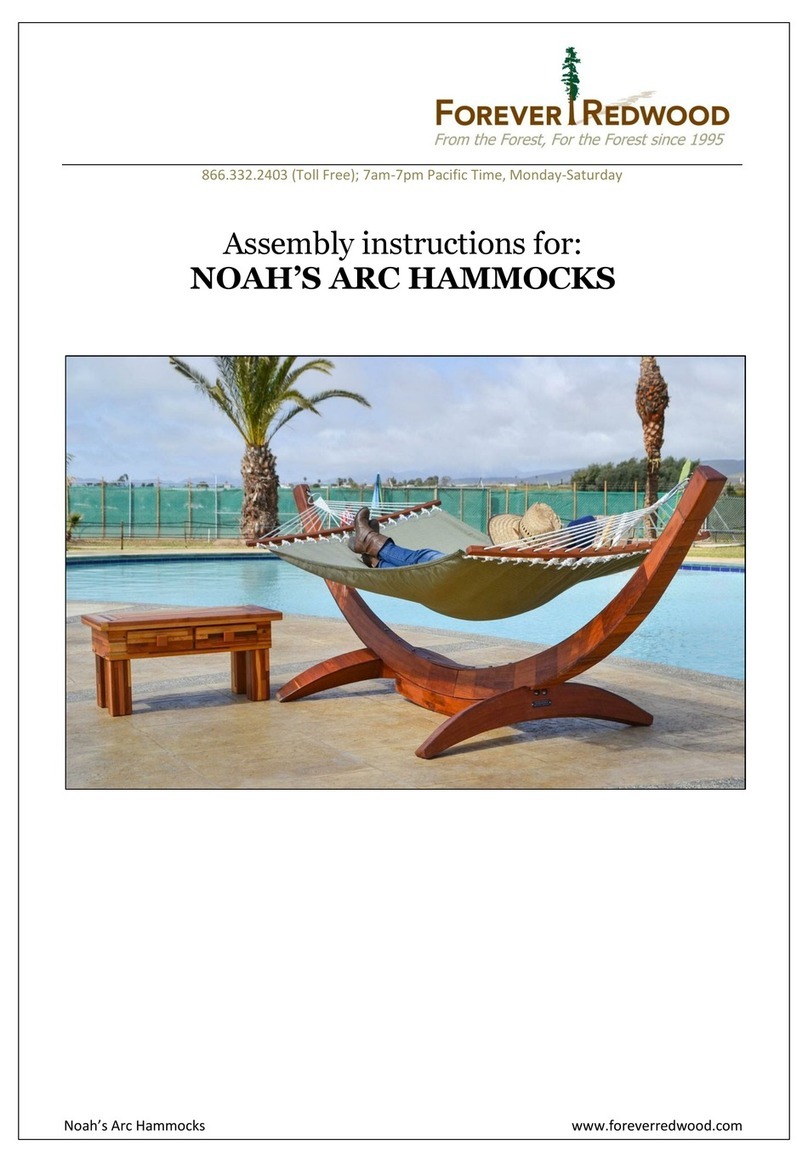 Forever Redwood NOAH'S ARC HAMMOCKS Assembly instructions Forever Redwood NOAH'S ARC HAMMOCKS Assembly instructions