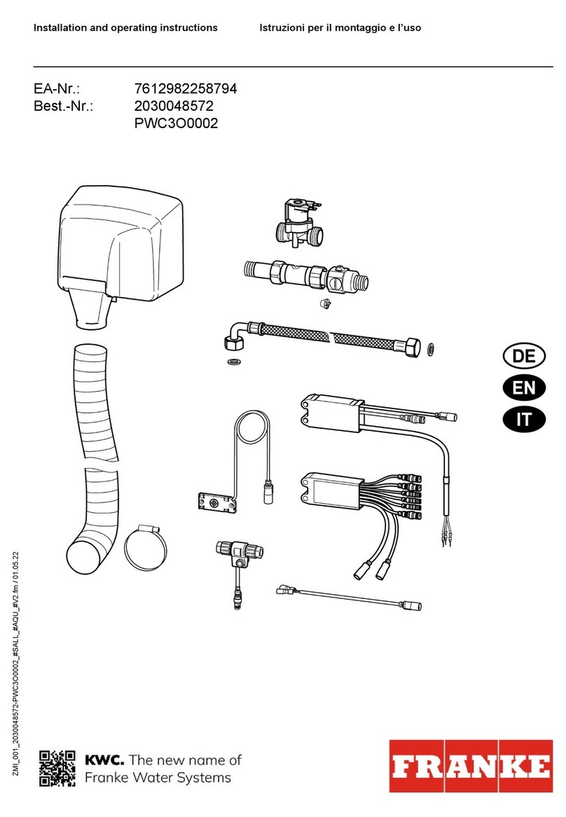 Franke PWC3O0002 Installation and operating instructions