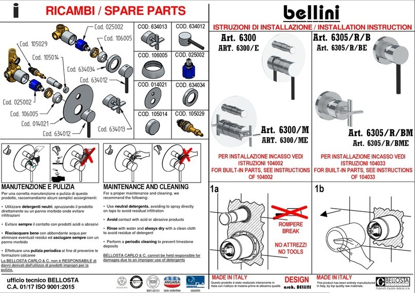 BELLOSTA bellini 6300 Installation instruction