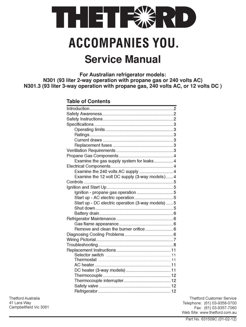 Thetford N301 User manual