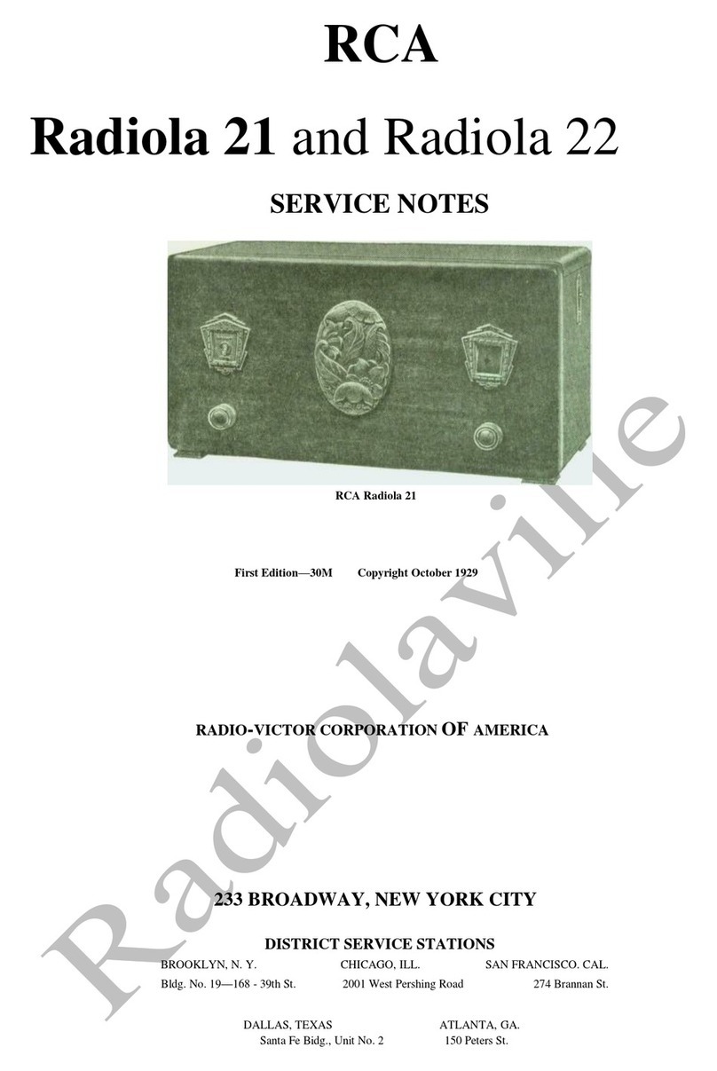 RCA Radiola 21 Operating and maintenance manual