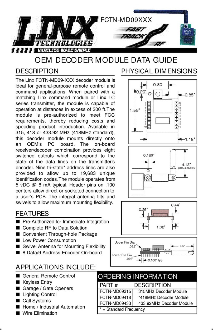Linx Technologies FCTN-MD09 Series Data guide Linx Technologies FCTN-MD09 Series Data guide