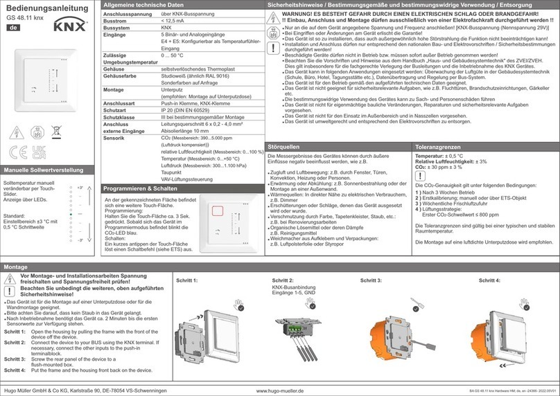Hugo Müller KNX GS 48.11 instruction manual