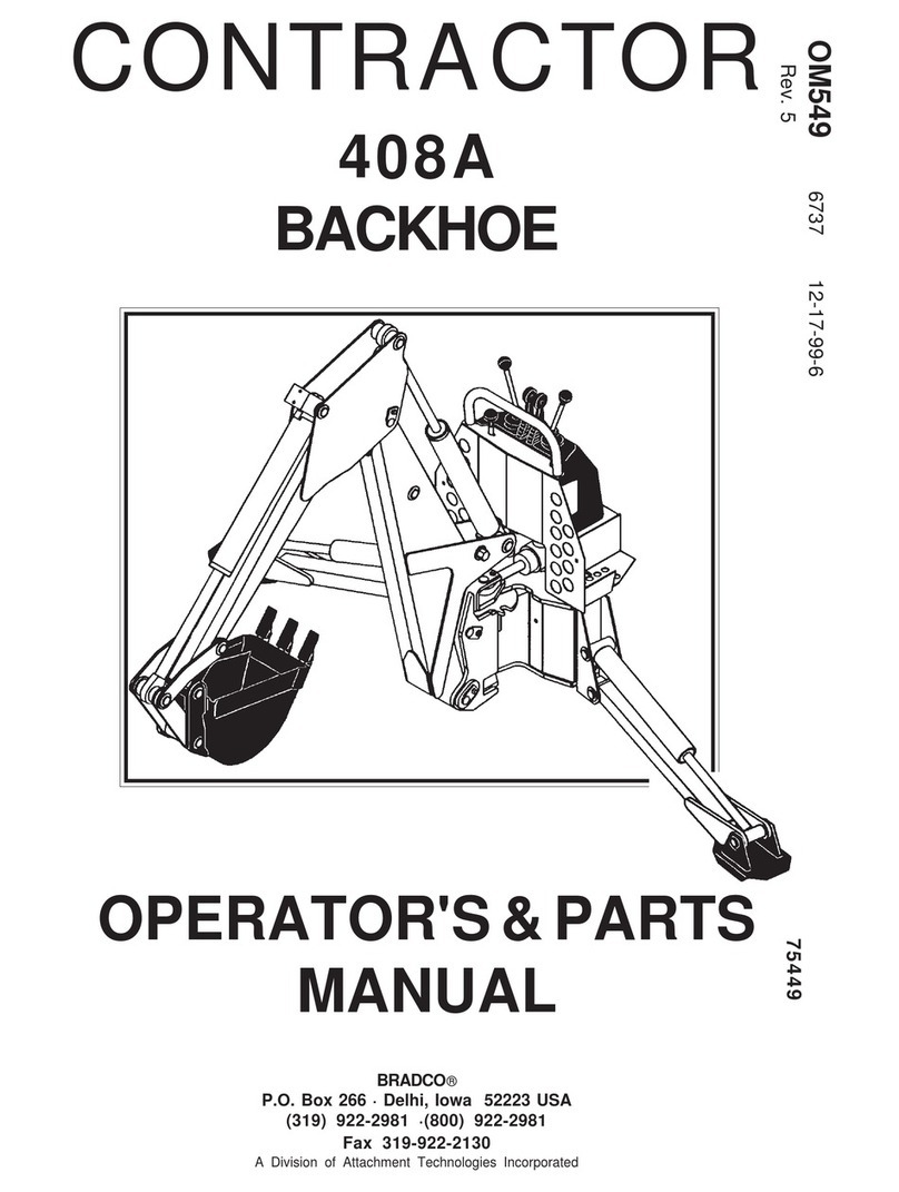 Bradco CONTRACTOR 408A BACKHOE Operator's & parts manual