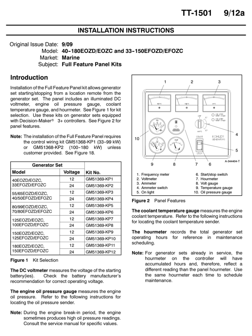 Kohler 40EOZD installation instructions Kohler 40EOZD installation instructions