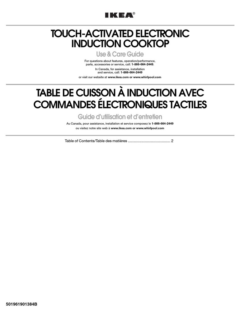 IKEA INDUCTION COOKTOP User manual