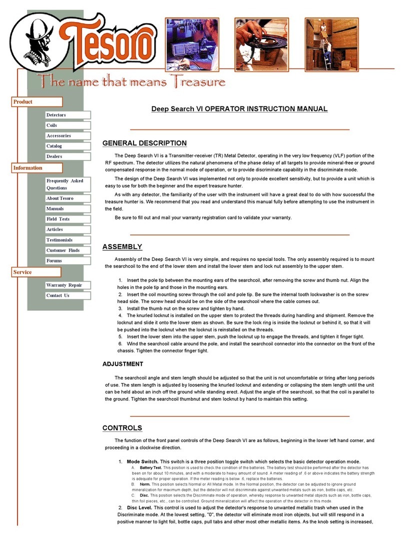 Tesoro Deep Search VI Assembly instructions