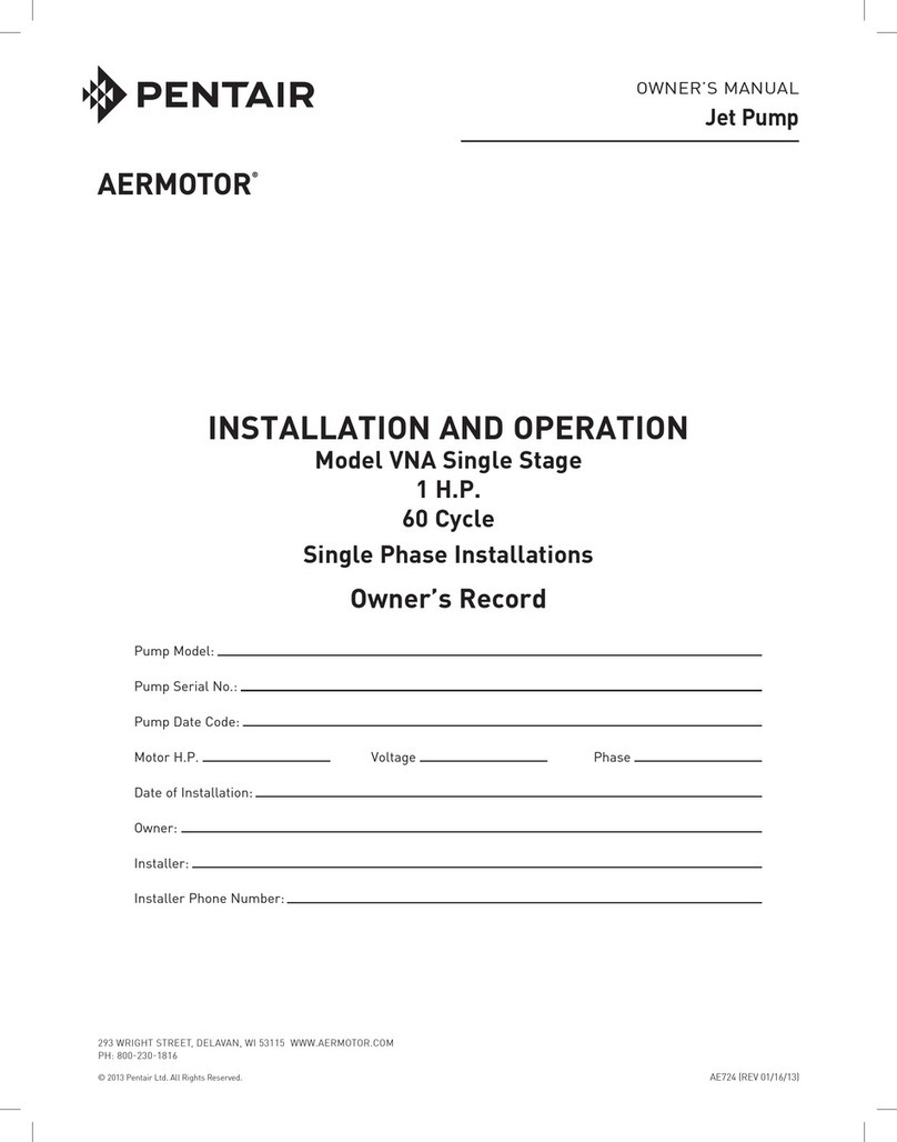 Pentair AERMOTOR VNA Installation and operation Pentair AERMOTOR VNA Installation and operation