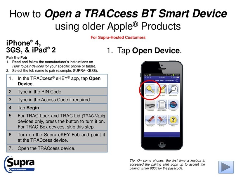 Supra TRACcess BT Smart Device manual