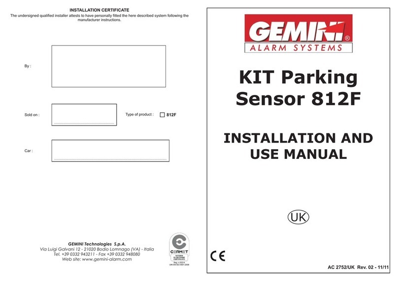 Gemini 812F Installation and use manual