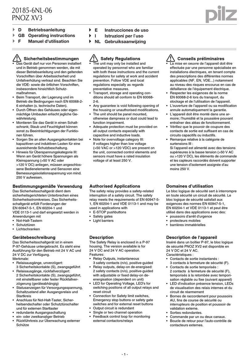Pilz PNOZ X Series operating instructions