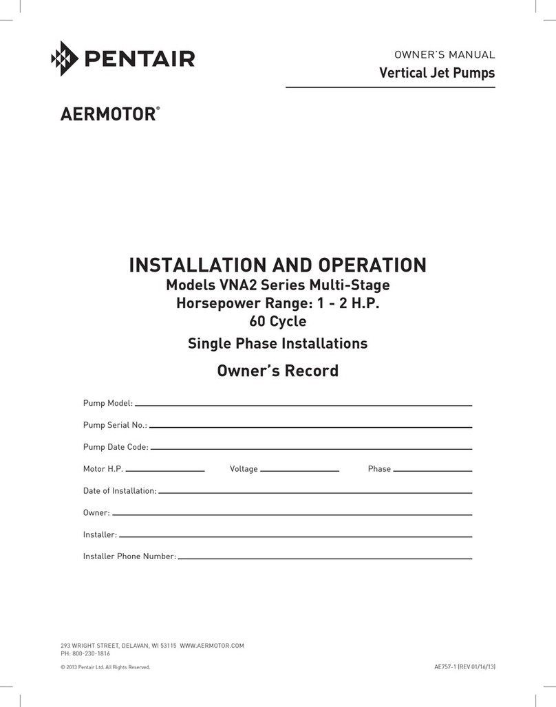 Pentair AERMOTOR VNA2 Series User manual