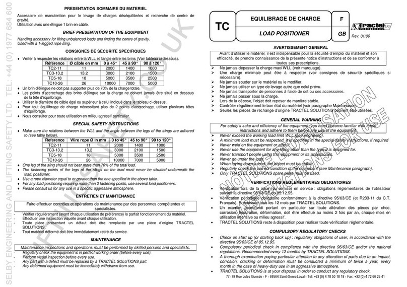Tractel TC2-11 quick start guide