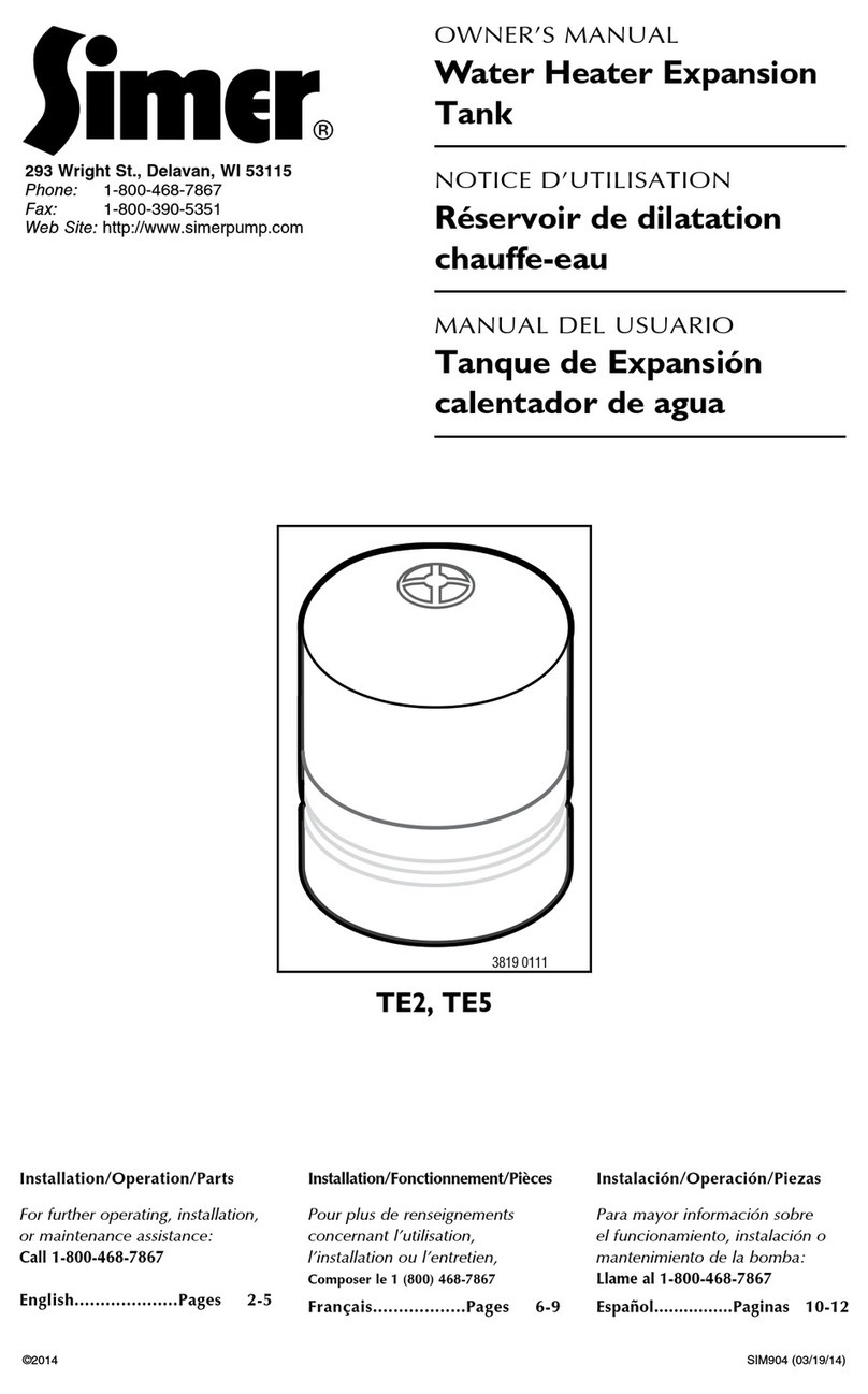 Simer TE2 owner's manual