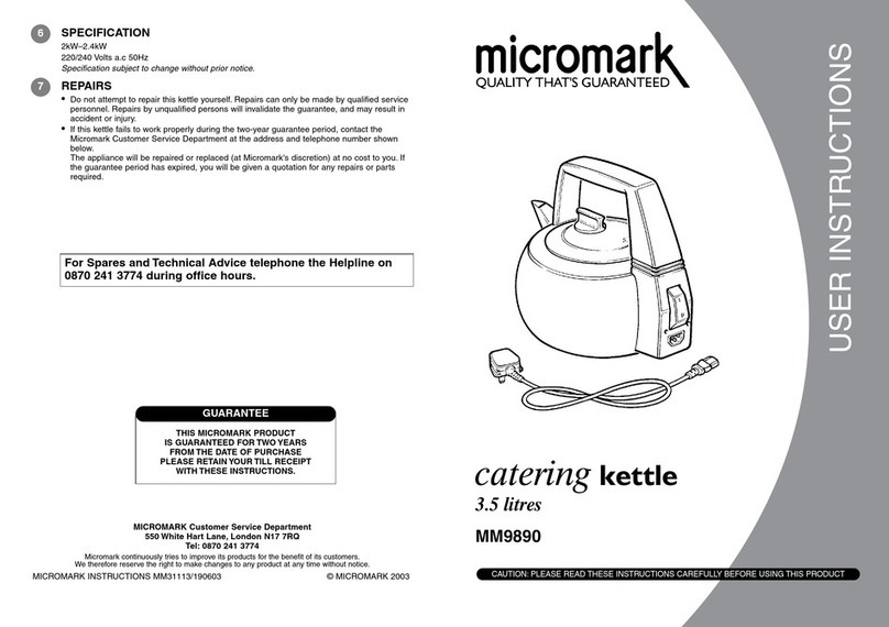 Micromark MM9890 User instructions