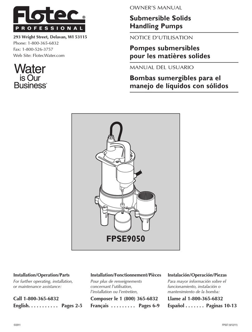 Flotec PROFESSIONAL FPSE9050 User manual