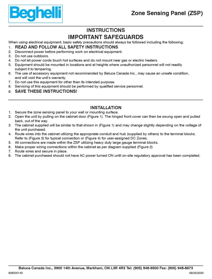 Beghelli Zone Sensing Panel instructions
