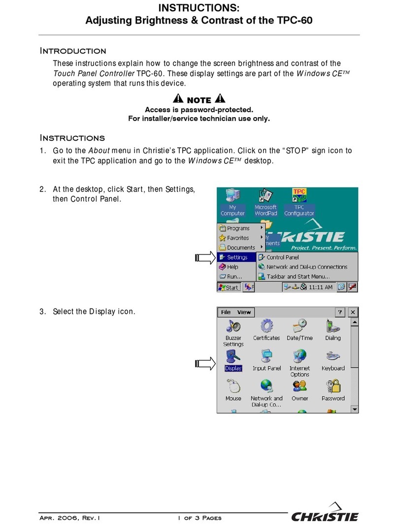 Christie TPC-60 User manual