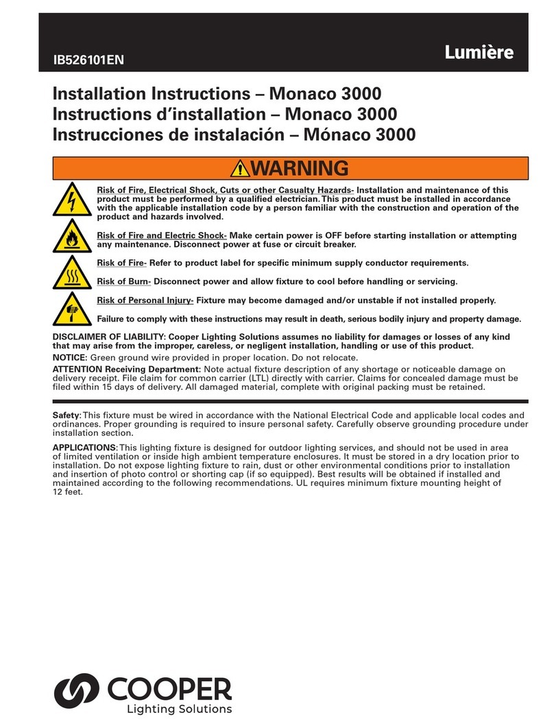 Lumiere Monaco 3000 installation instructions