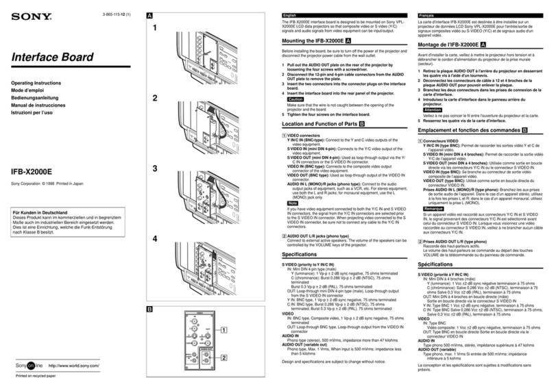 Sony IFB-X2000E operating instructions
