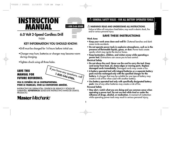master mechanic TV200 instruction manual