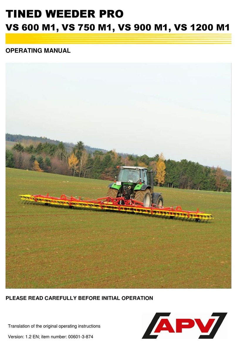 APV Tined Weeder Pro VS 600 M1 operating manual APV Tined Weeder Pro VS 600 M1 operating manual