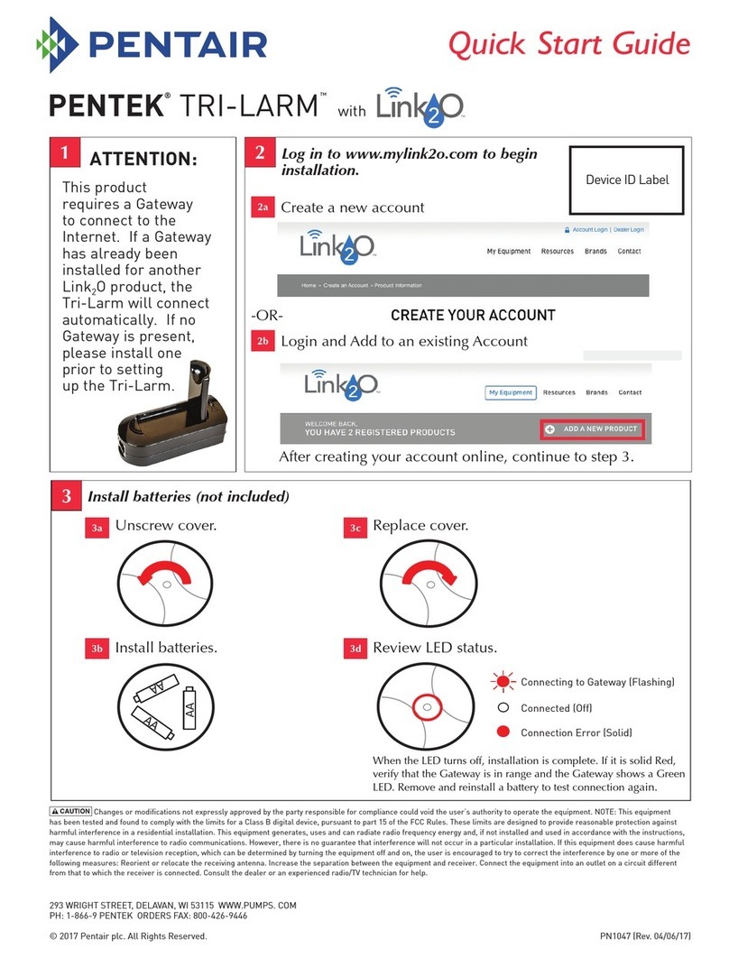 Pentair TRI-LARM Link2O User manual