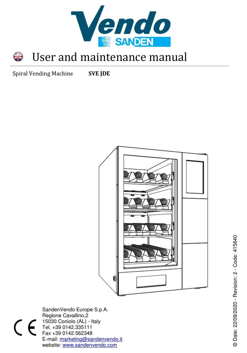 SandenVendo SVE JDE User and maintenance manual