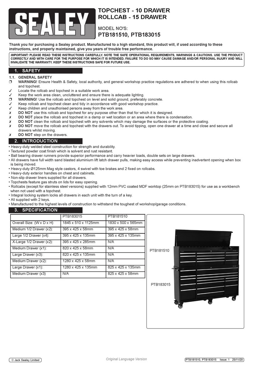 Sealey PTB181510 User manual