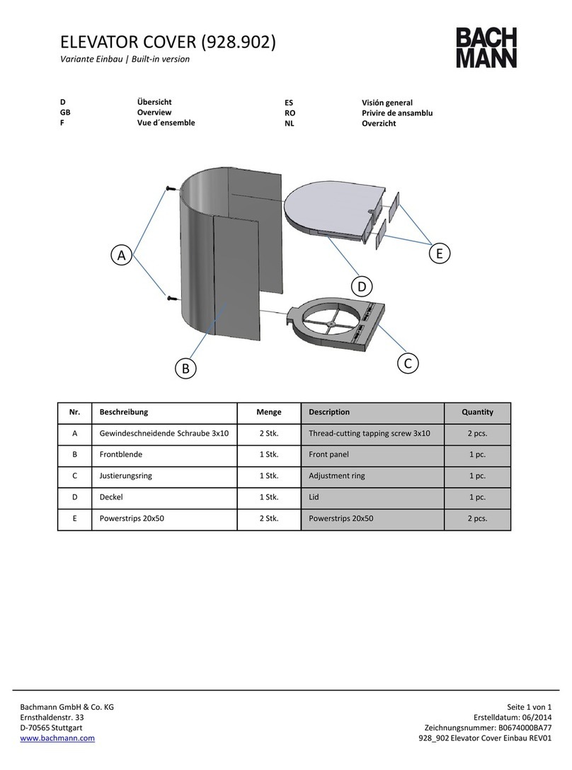 Bachmann ELEVATOR COVER manual