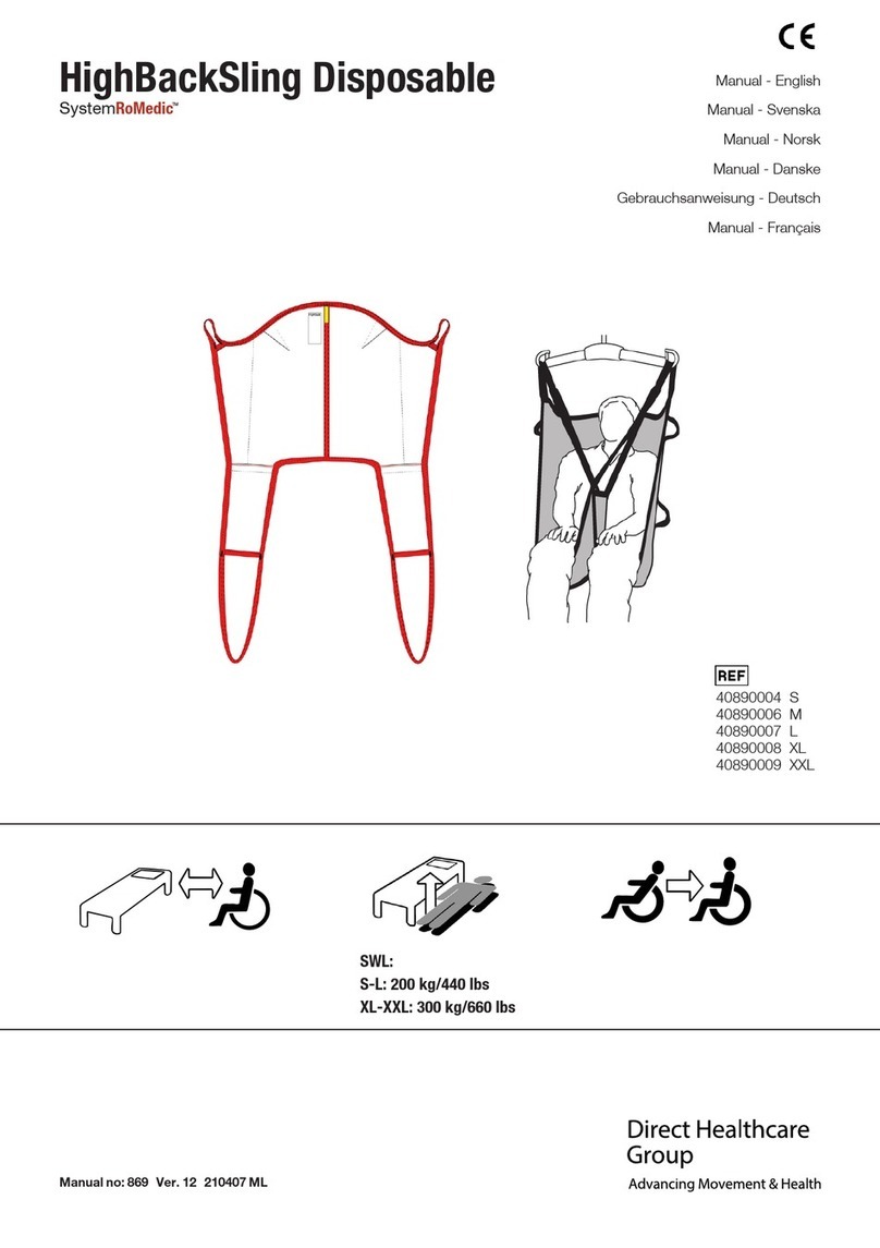 Direct Healthcare Group SystemRoMedic HighBackSling User manual Direct Healthcare Group SystemRoMedic HighBackSling User manual