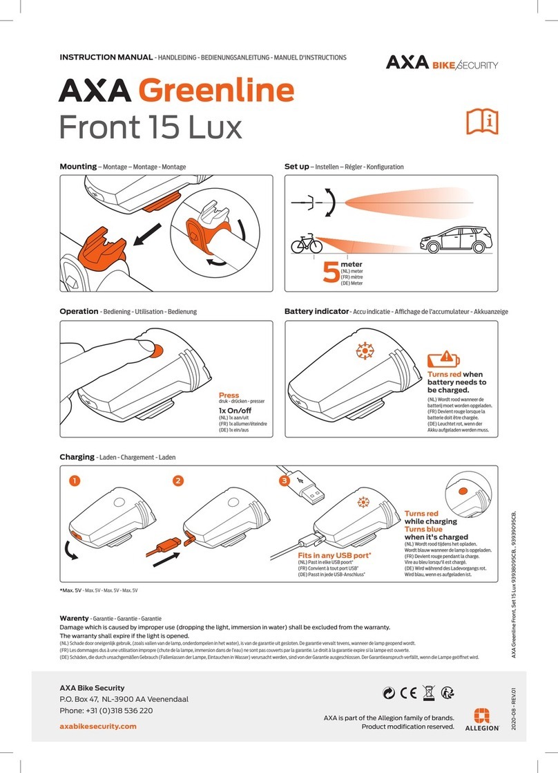 AXA Greenline Front 15 Lux instruction manual