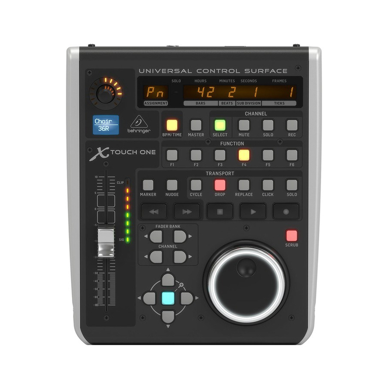 Behringer X-TOUCH ONE quick start guide