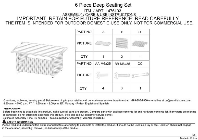 SUNVILLA 1476103 Assembly / care & use instructions