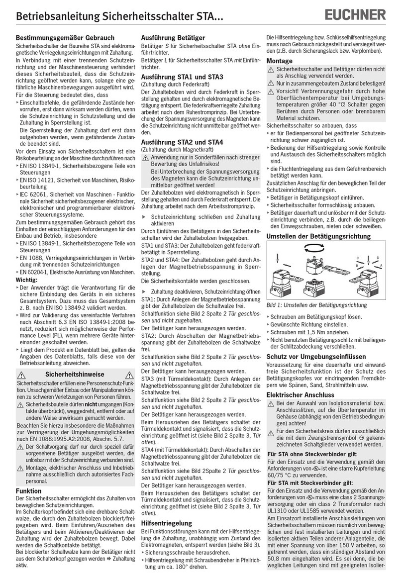 EUCHNER STA Series User manual
