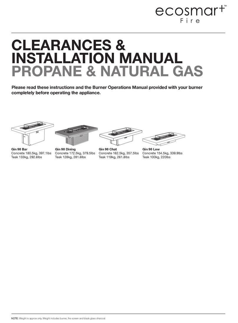 MAD EcoSmart+ Fire Gin 90 Bar Clearances & Installation Manual